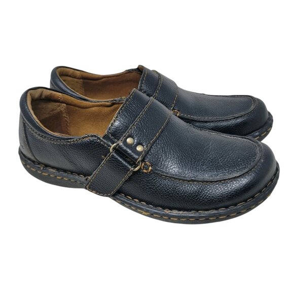 BOC Born Concept Shoes Women's Sz 7M Black Closed Toe Slip On Leather 7 Loafers - Picture 1 of 10